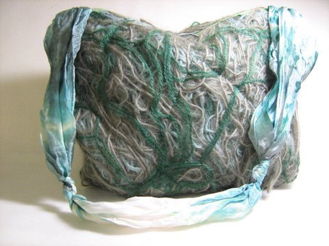 Tasche aus Wolle und Seide F.04 Grün