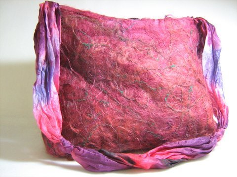 Tasche aus Wolle und Seide F.06 Rot-Violett